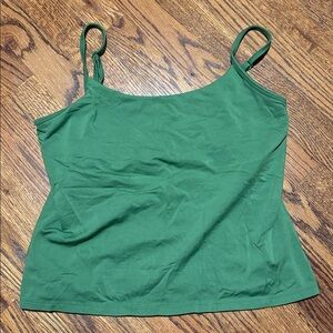 NY & Co olive Green Satiny Camisole/Tank w/ Built in Bra Large